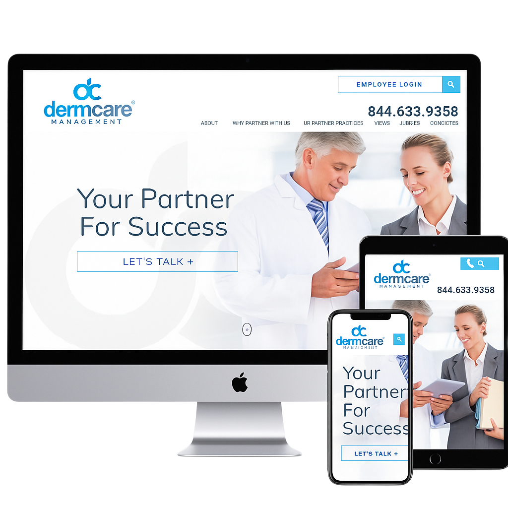 DermCare Management responsive website preview