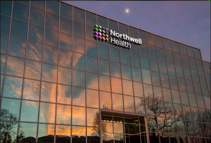 Northwell Health facility at sunset