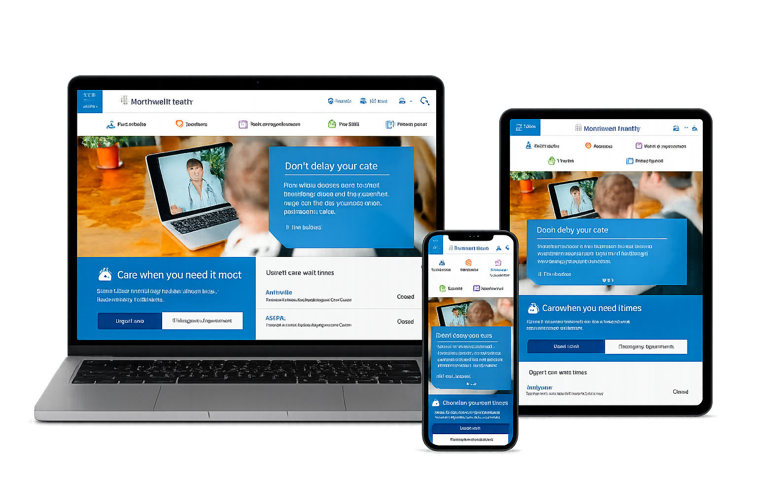 Northwell Health responsive digital experience shown across desktop and mobile devices
